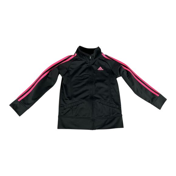 ADIDAS Black W/Dark Pink Track Zip Up Jacket SZ 6 & Black/ Light Pink Pants SZ 5 - Picture 5 of 9